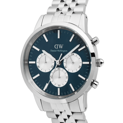 Iconic Chronograph Arch 5-Link Arctic Panda Silver