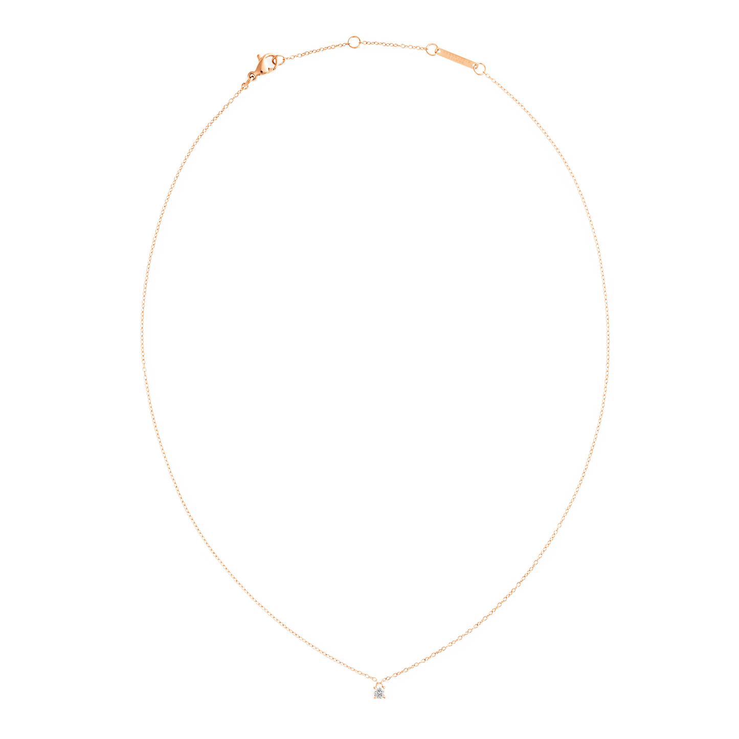 Mirelle Solitaire Necklace Rose Gold