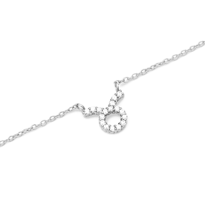 Crystal Zodiac Chain Necklace Silver