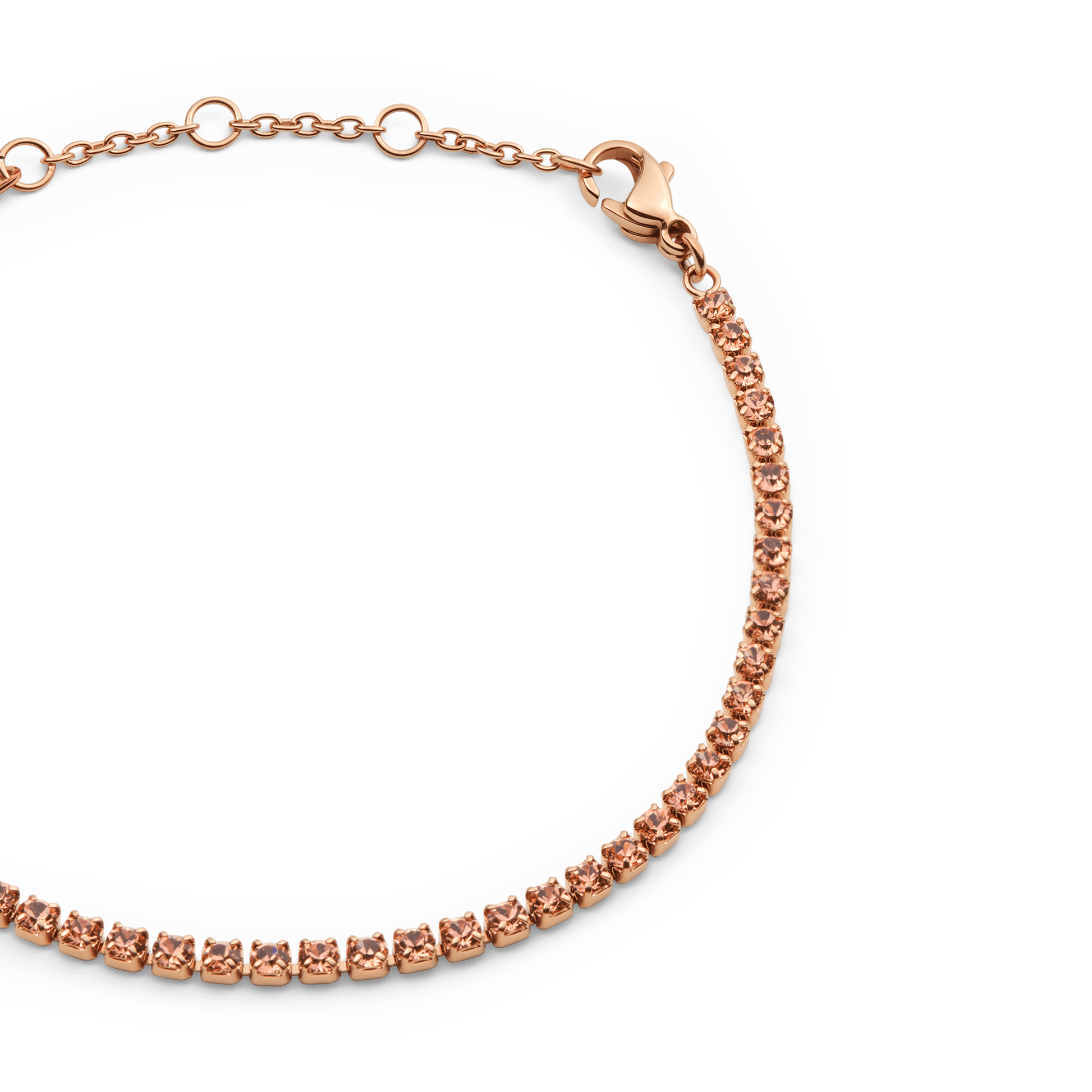 Classic Tennis Bracelet Apricot Rose Gold