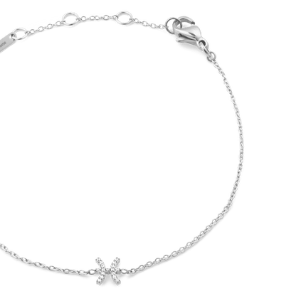 Crystal Zodiac Chain Bracelet Silver