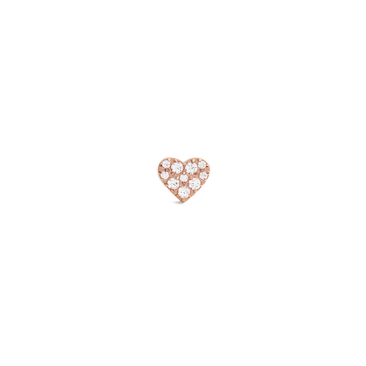 Crystal Heart Stud Rose Gold