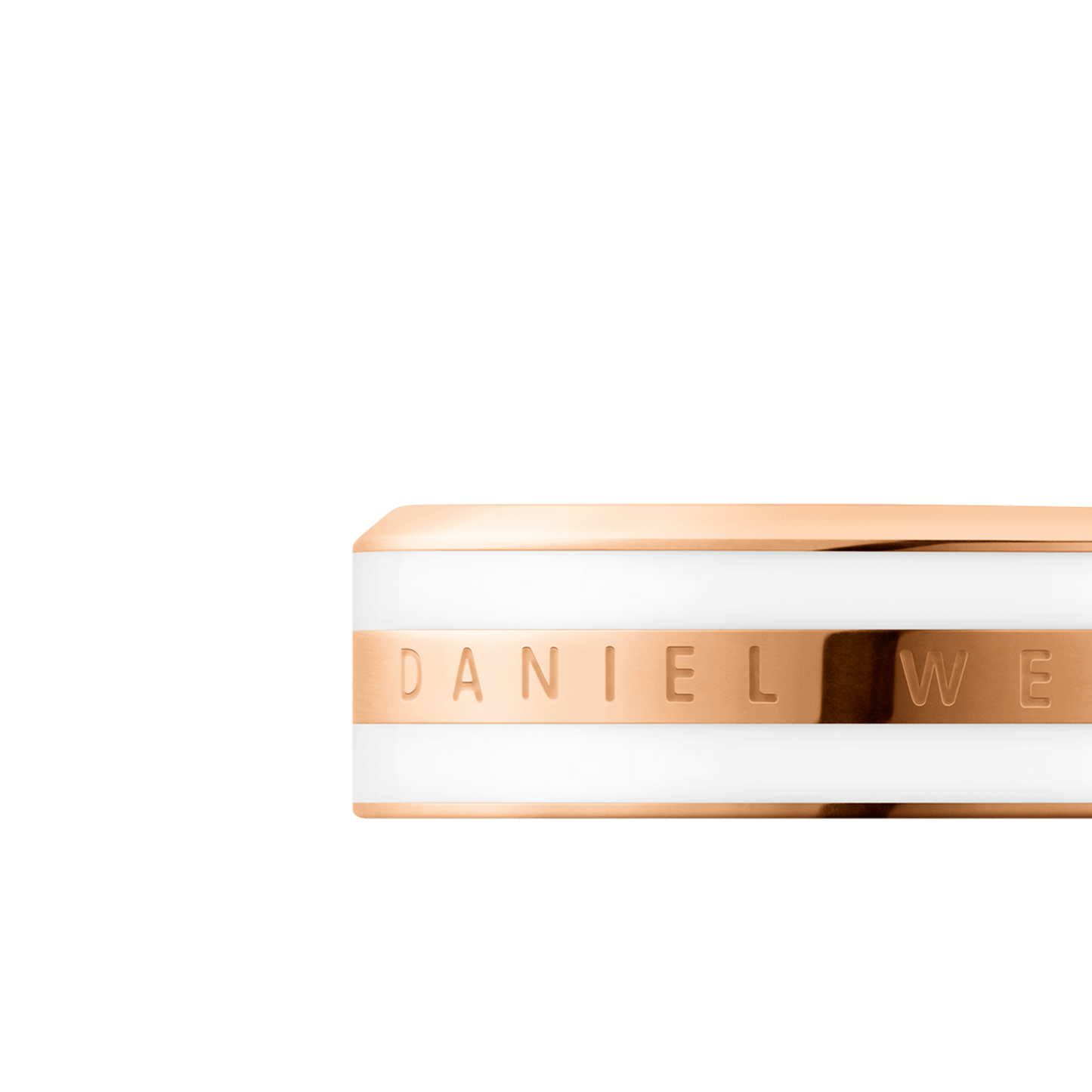 Emalie Ring Satin White Rose Gold