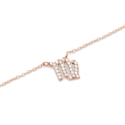Crystal Zodiac Chain Necklace Rose Gold