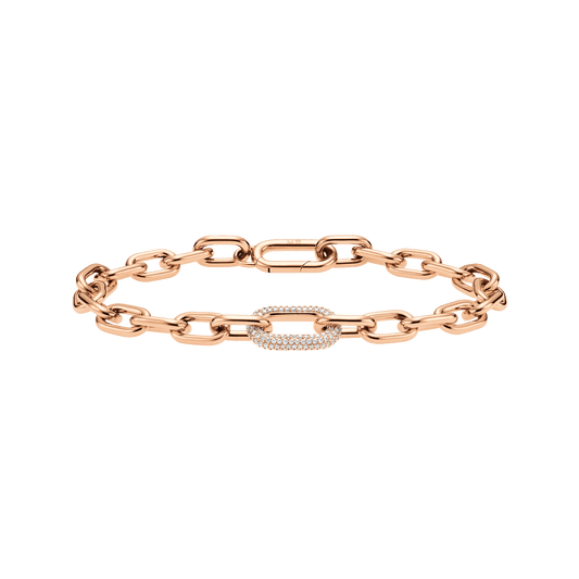Crystal Link Bracelet Rose Gold