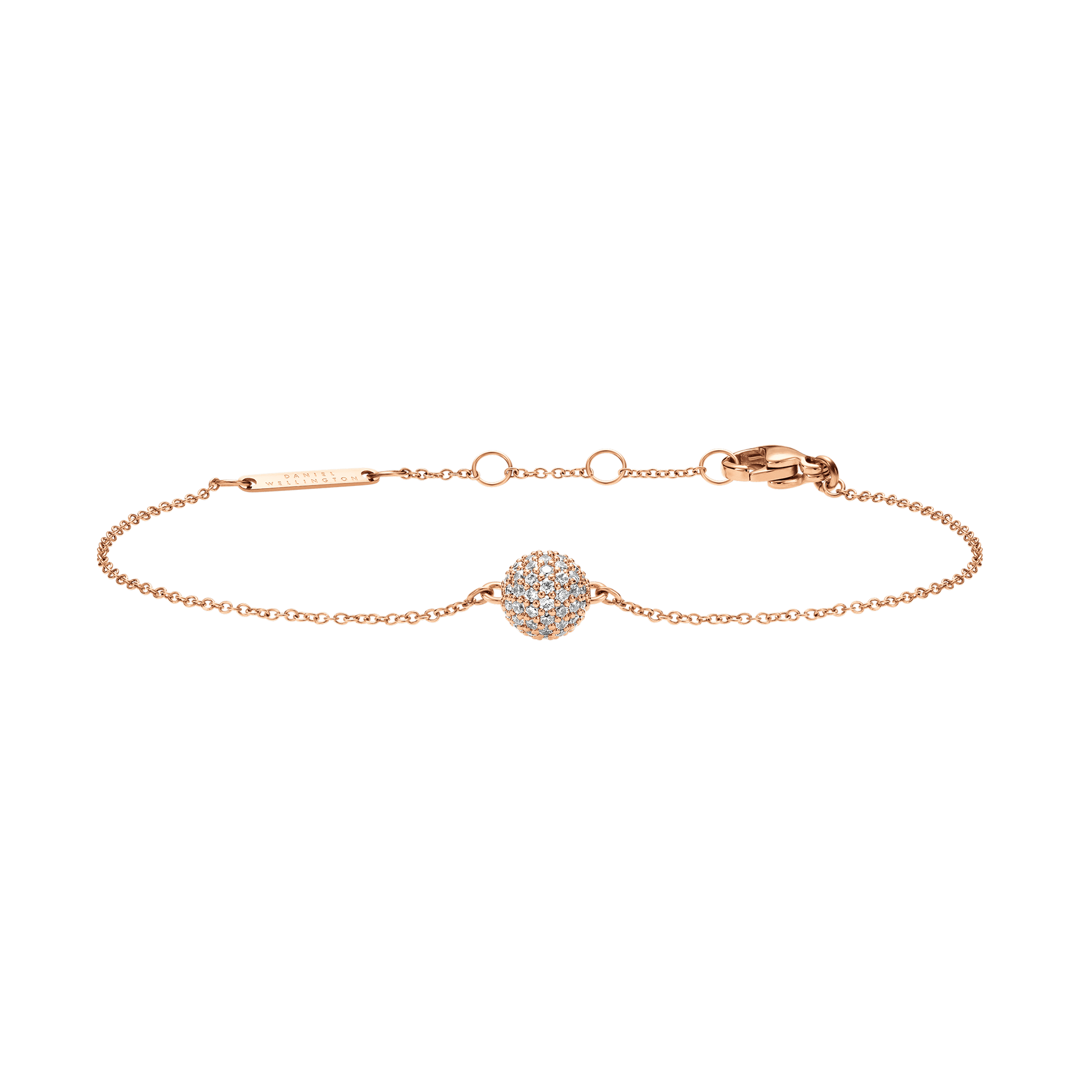 Pavé Crystal Pendant Bracelet Rose Gold