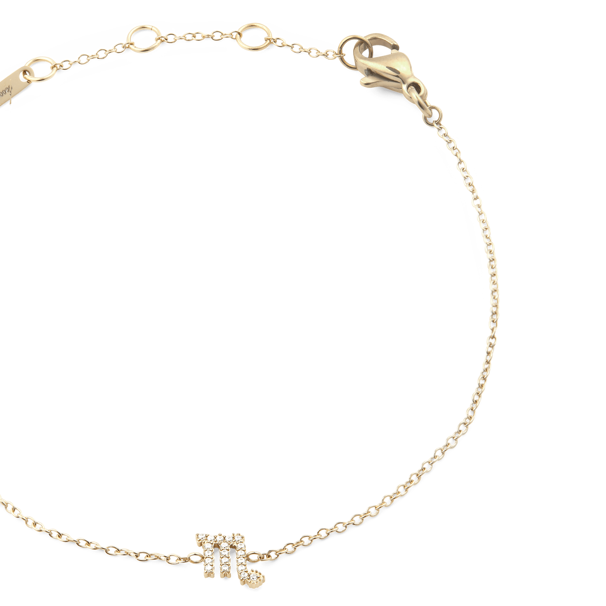 Crystal Zodiac Chain Bracelet Gold