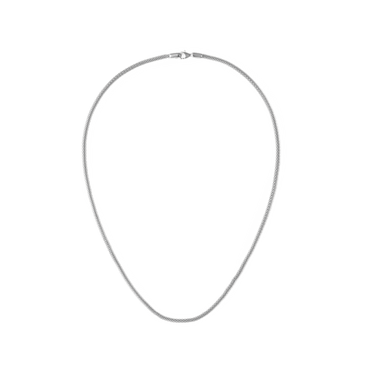 Tide Mesh Necklace Silver 2.8