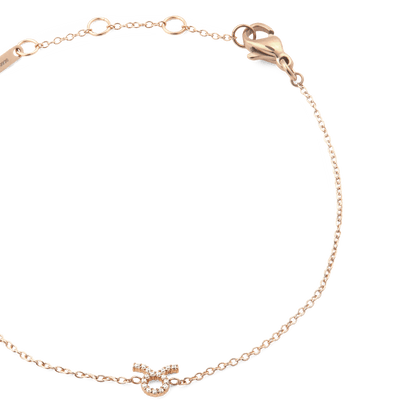 Crystal Zodiac Chain Bracelet Rose Gold