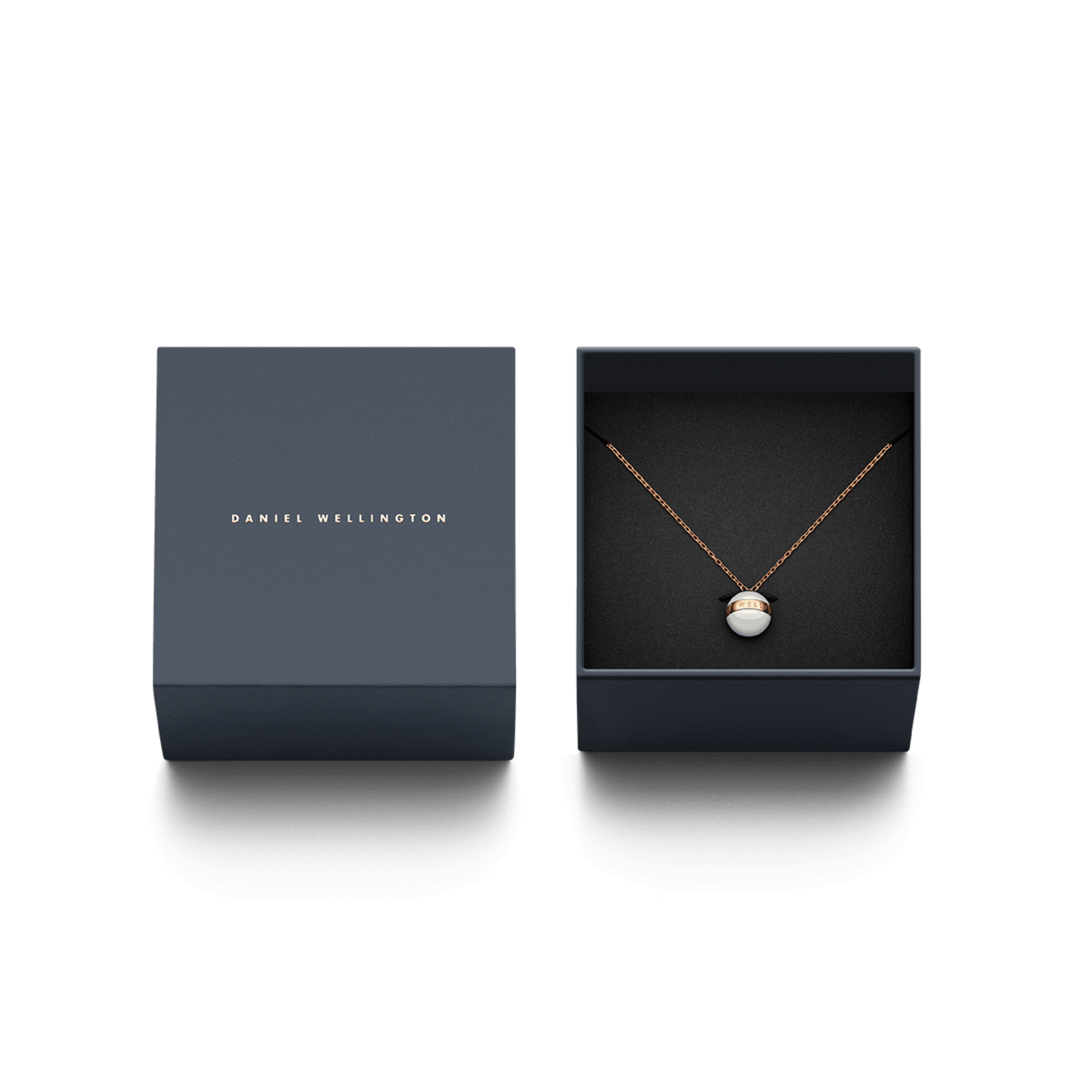 Aspiration Necklace Rose Gold Satin White