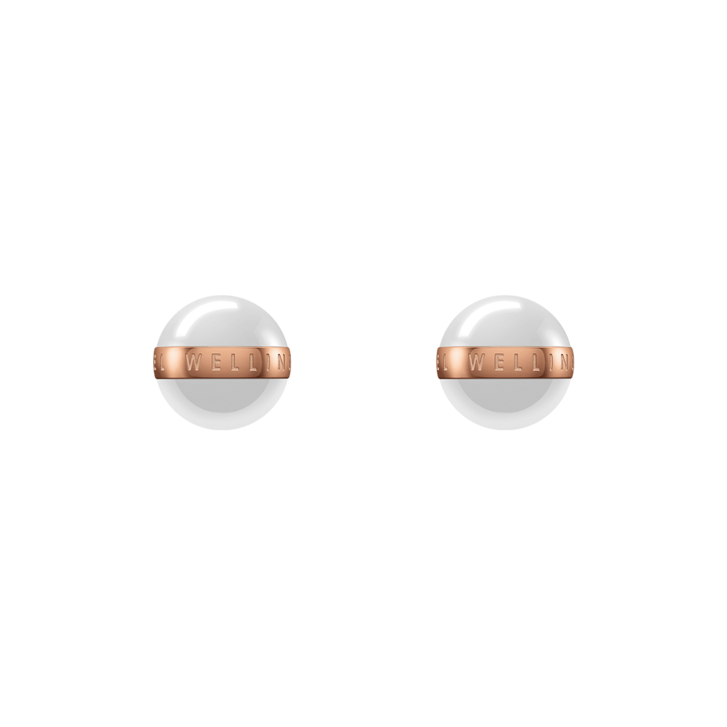 Aspiration Earrings Rose Gold Satin White