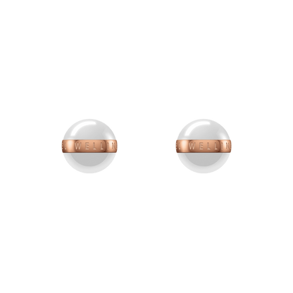 Aspiration Earrings Rose Gold Satin White