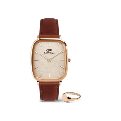 Marlon & Classic Mini Signet Ring Rose Gold Set