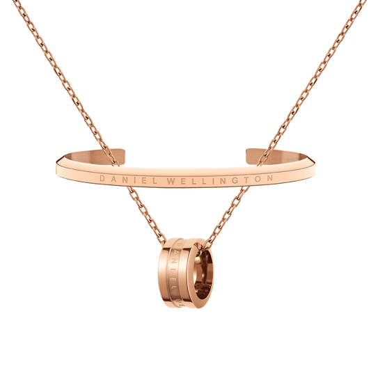 Elan Lumine Necklace + Classic Bracelet Rose Gold
