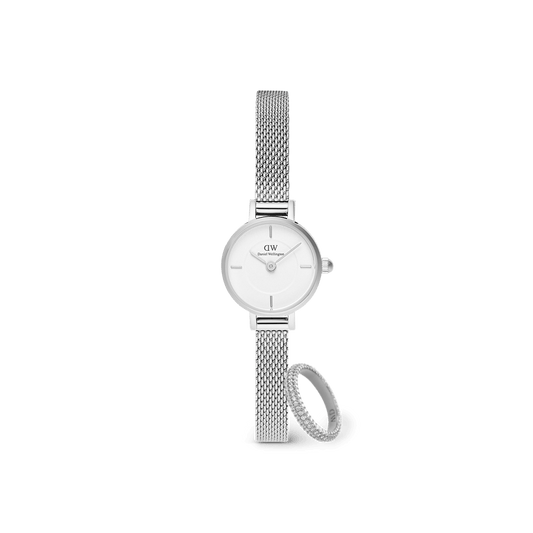Petite Mini & Pave Crystal Ring Silver Set