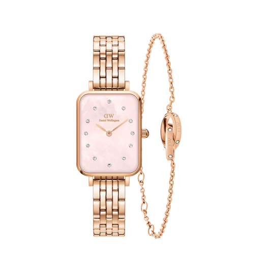 Quadro Lumine 5-link Melrose Pink MOP & Classic Unity Lumine Bracelet RG