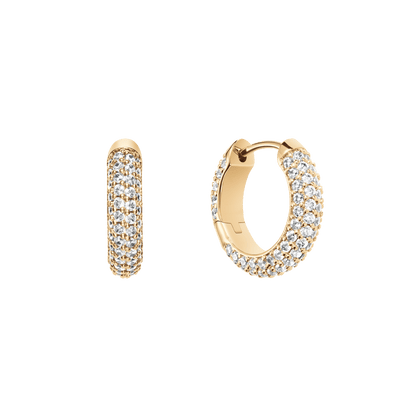 Pavé Crystal Earrings Gold