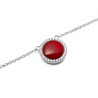 Audrey Necklace Red Agathe Silver