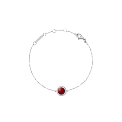 Audrey Bracelet  Red Agathe Silver