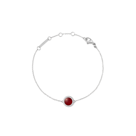 Audrey Bracelet  Red Agathe Silver