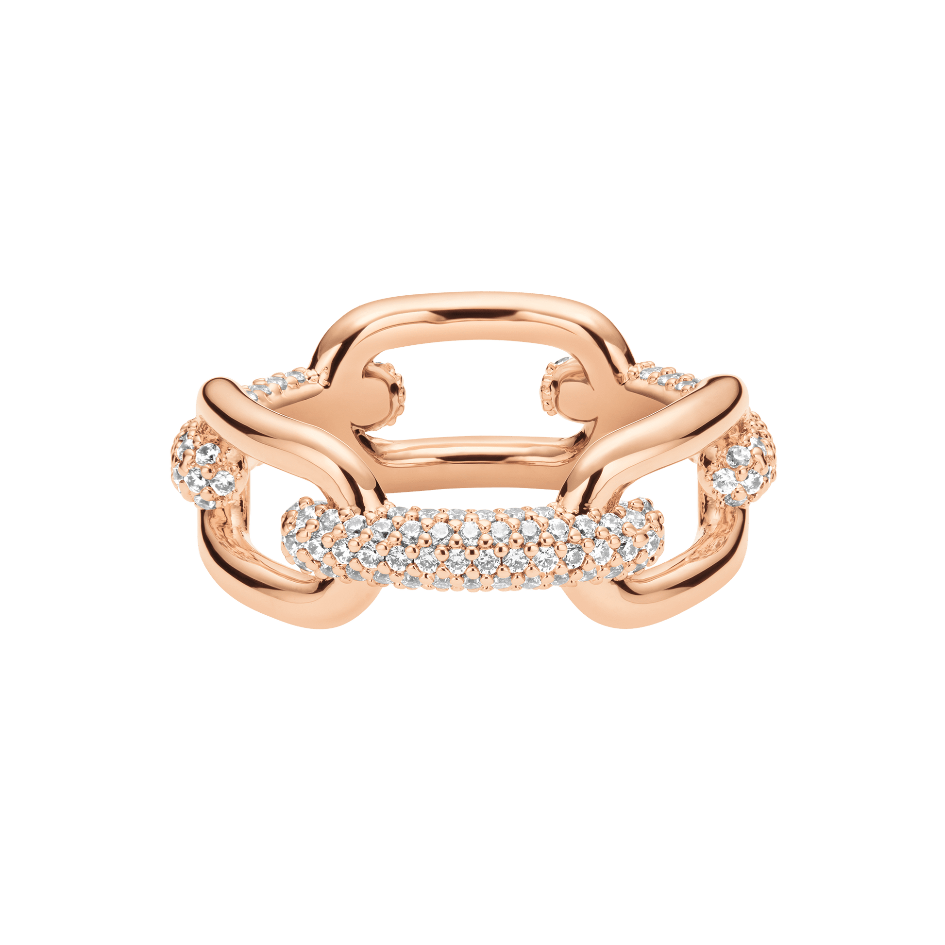 Crystal Link Ring Rose Gold