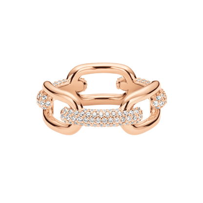 Crystal Link Ring Rose Gold