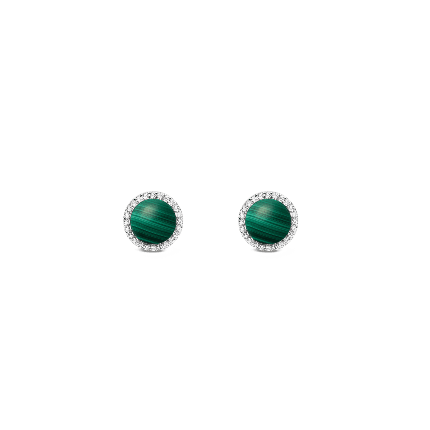 Audrey Earrings Malachite Silver