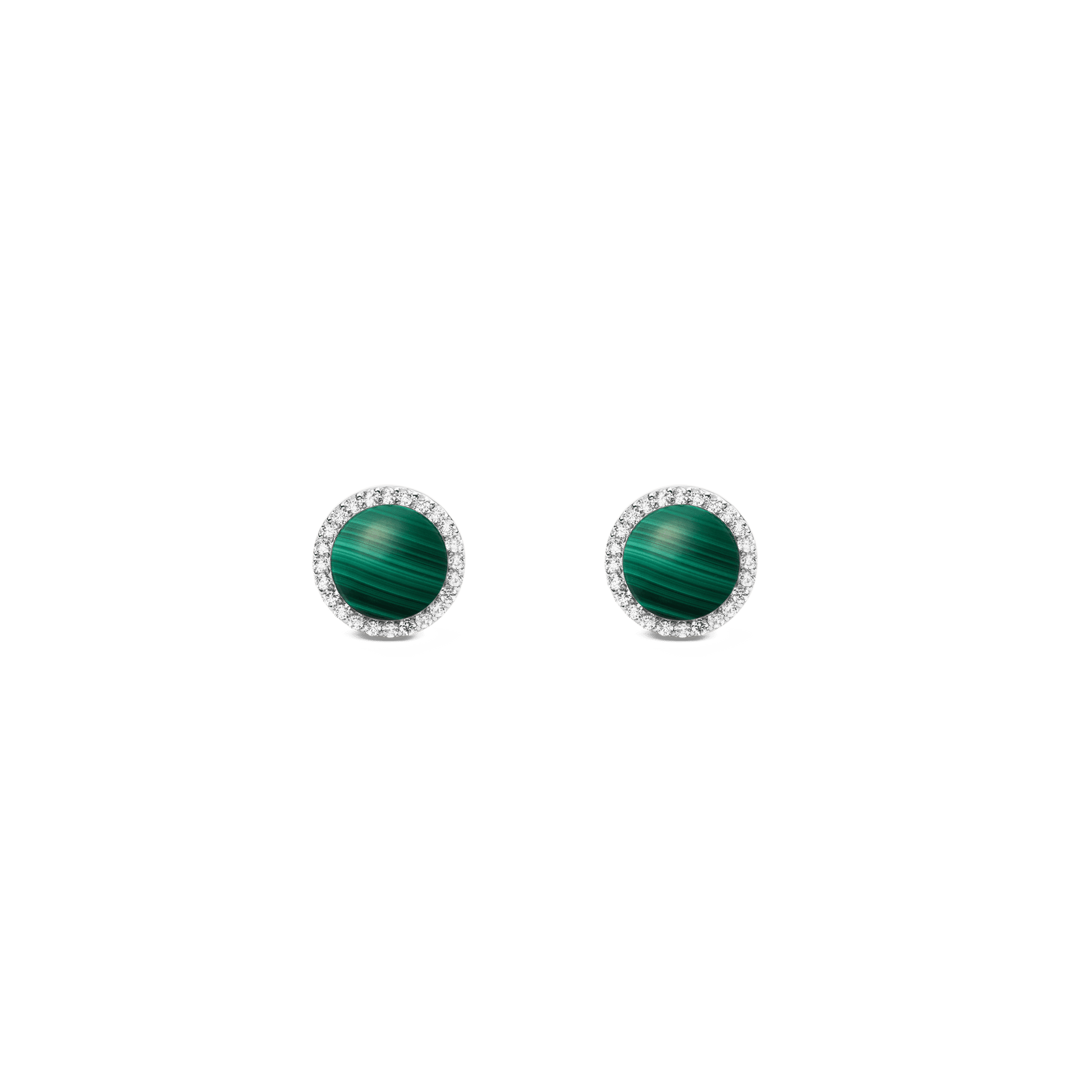Audrey Earrings Malachite Silver