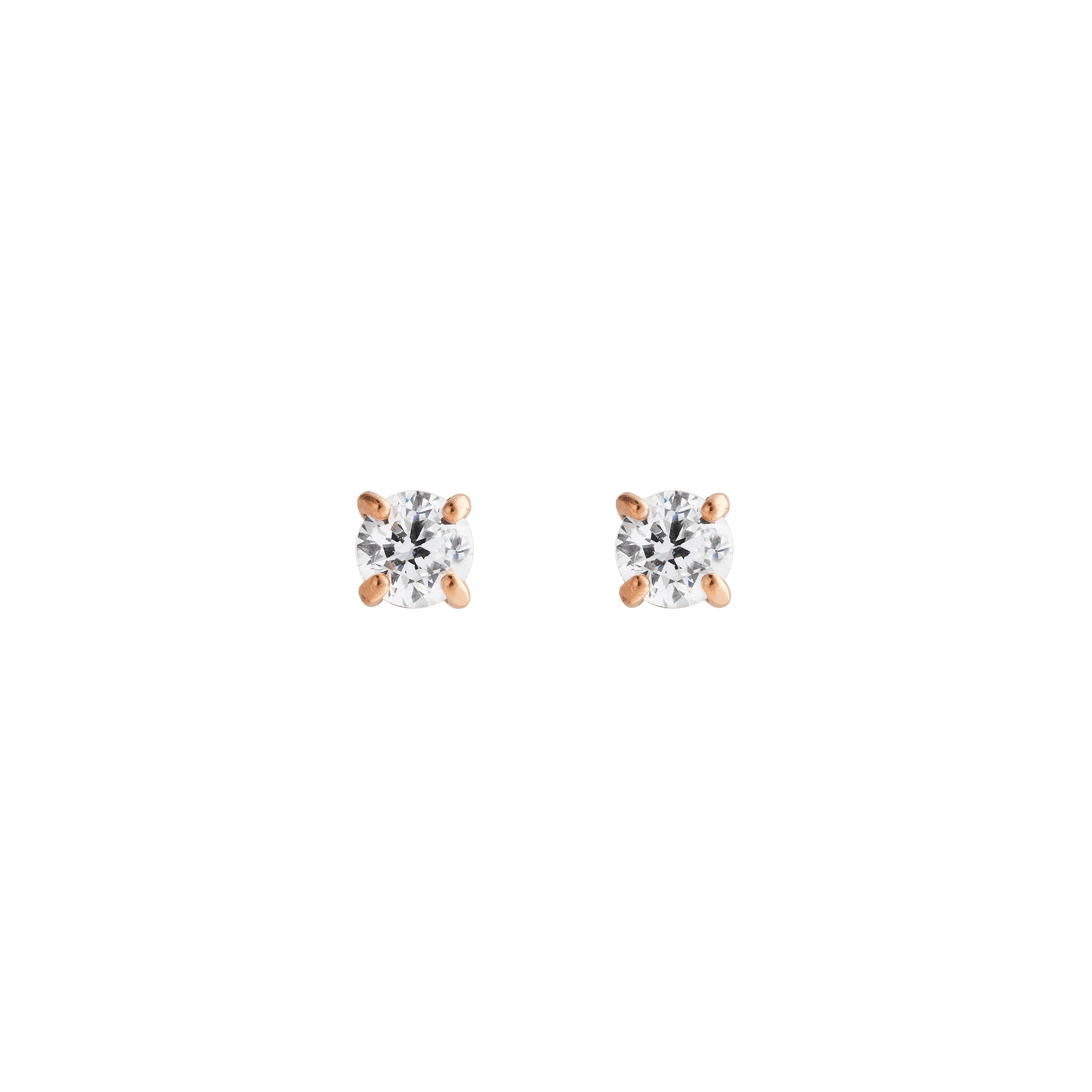 Mirelle Solitaire Stud Earrings Rose Gold