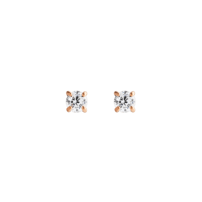 Mirelle Solitaire Stud Earrings Rose Gold
