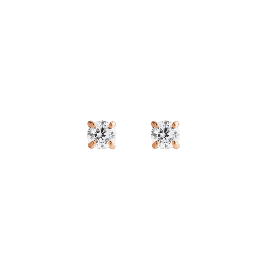 Mirelle Solitaire Stud Earrings Rose Gold