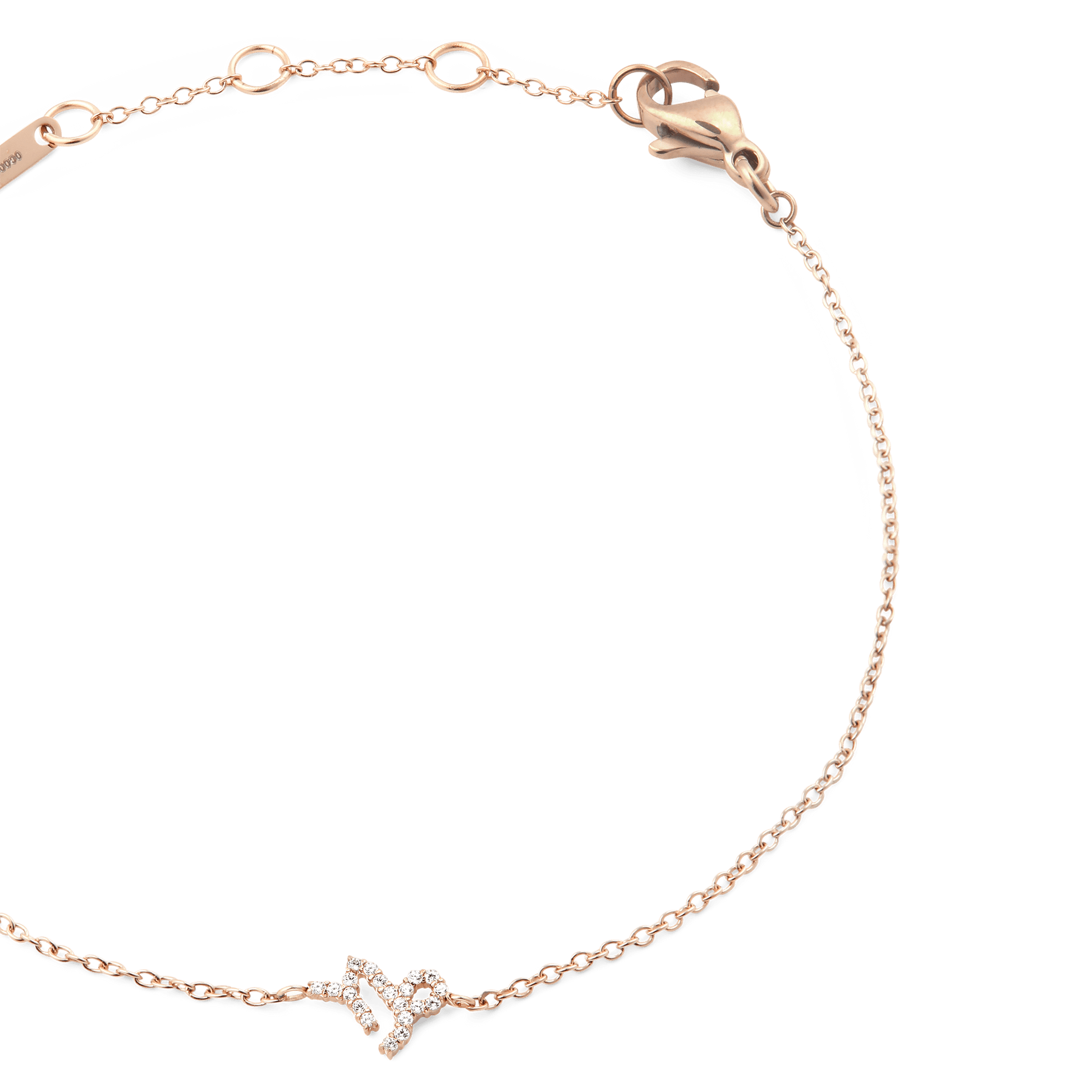 Crystal Zodiac Chain Bracelet Rose Gold