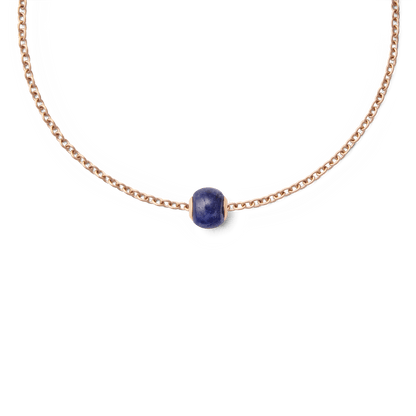 Blue Spot Orb Rose Gold Charm