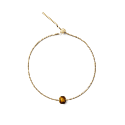 Tiger eye Orb Gold charm