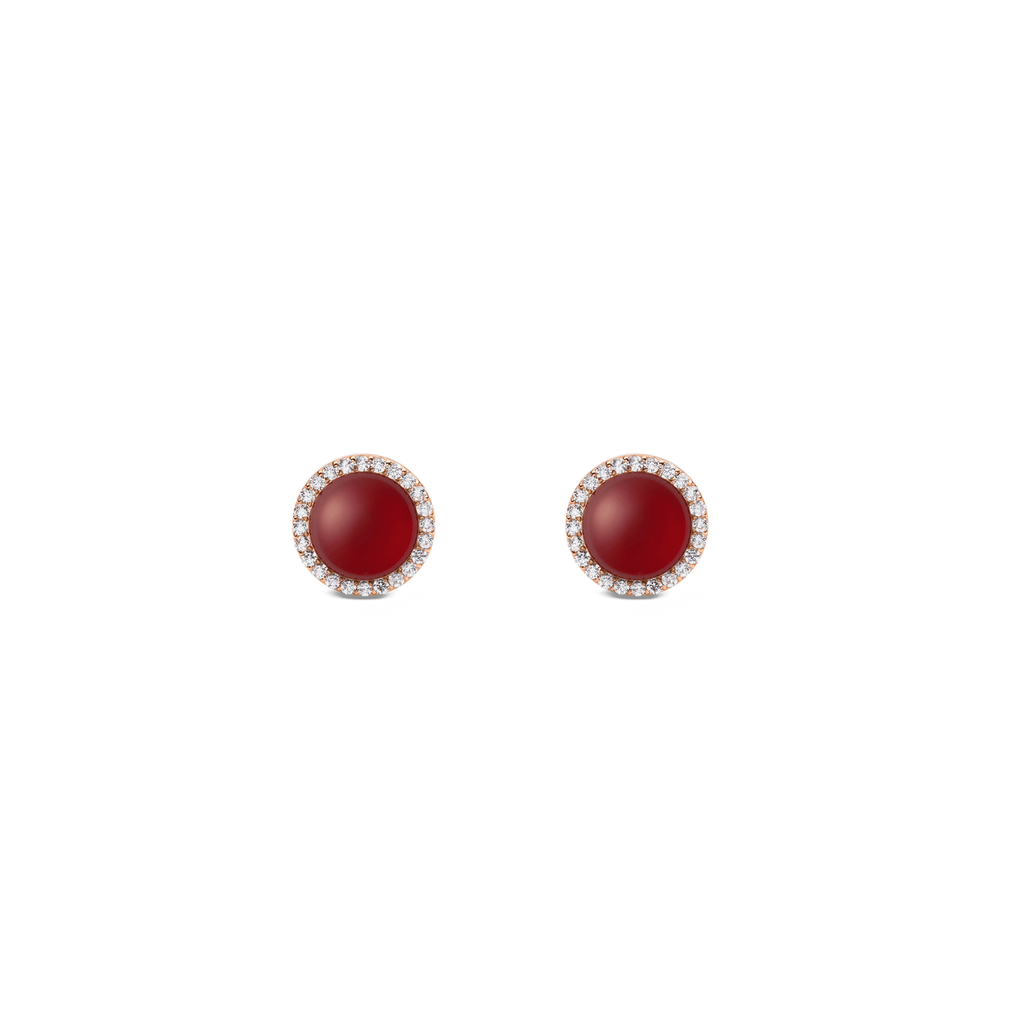Audrey Earrings Red Agathe Rose Gold