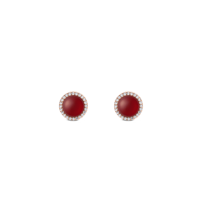 Audrey Earrings Red Agathe Rose Gold