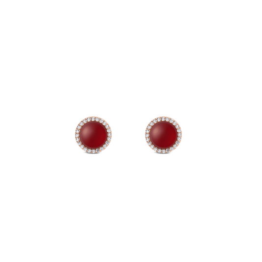 Audrey Earrings Red Agathe Rose Gold