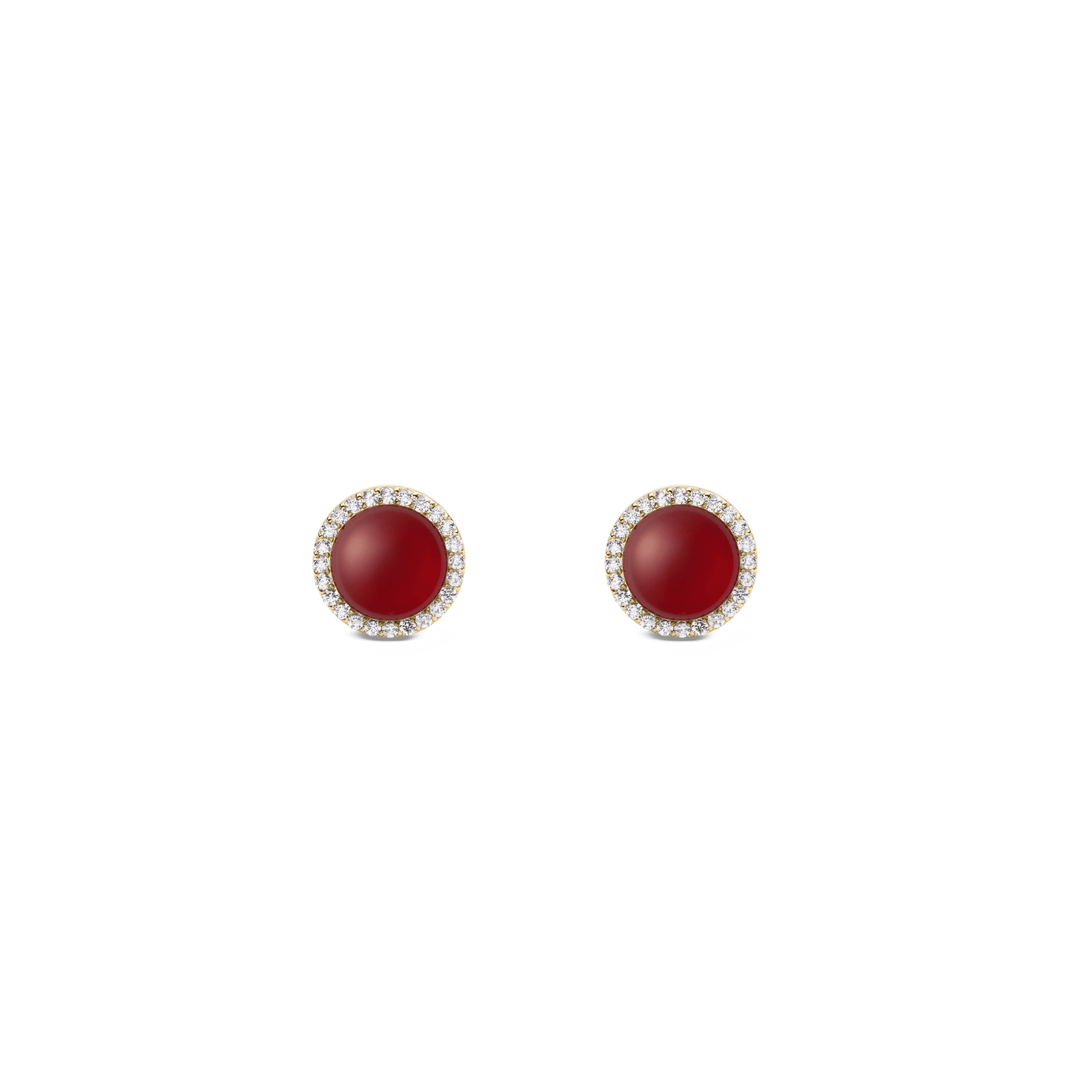Audrey Earrings  Red Agathe Gold