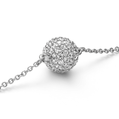 Pavé Crystal Pendant Bracelet Silver