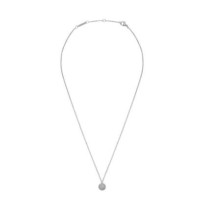 Pavé Crystal Pendant Necklace Silver