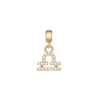 Crystal Zodiac Charm Gold