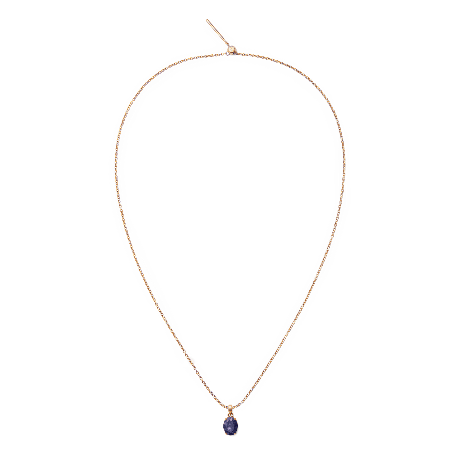Blue Spot Oval Rose Gold Charm