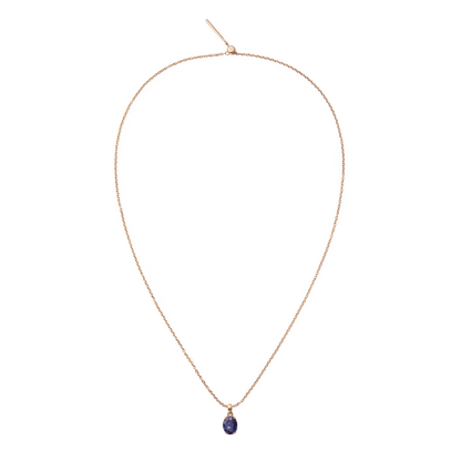 Blue Spot Oval Rose Gold Charm