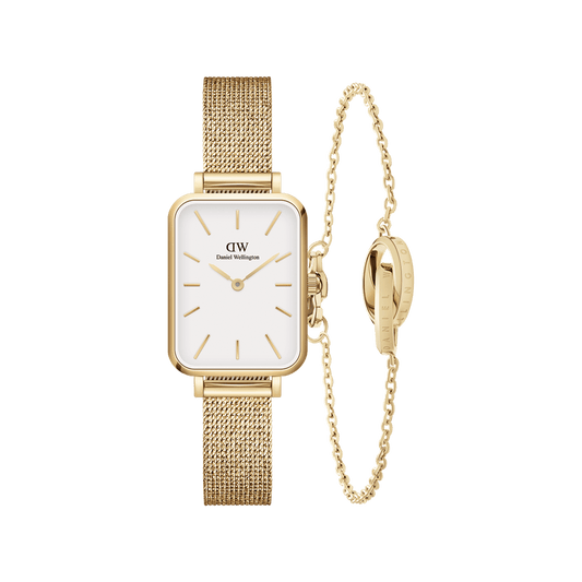 Quadro Pressed Eggshell White + Elan Unity Bracelet Gold