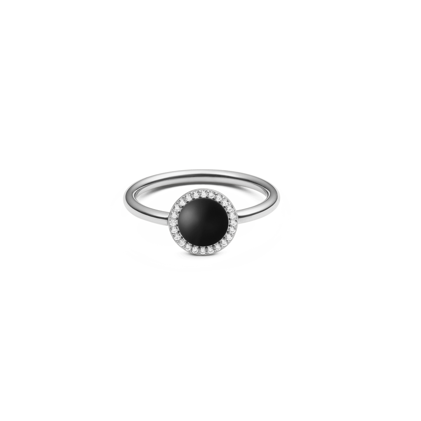 Audrey Ring Black Agathe Silver