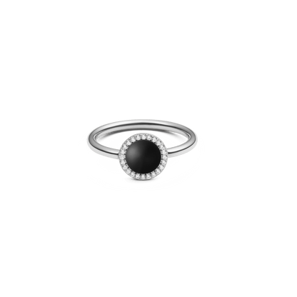 Audrey Ring Black Agathe Silver