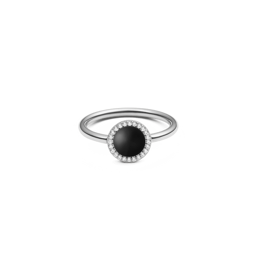 Audrey Ring Black Agathe Silver