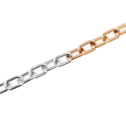 Contrast Link Necklace Two Tone Rose Gold