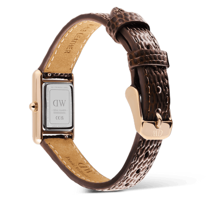 Bound Mini Dark Brown Lizard Rose Gold