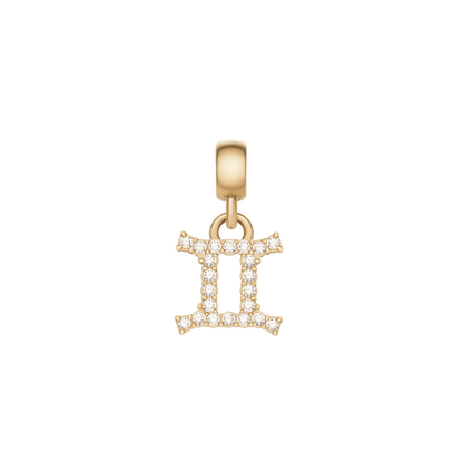 Crystal Zodiac Charm Gold